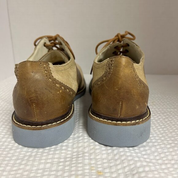 Cole Haan Men’s Two-Tone Suede Saddle Oxford Shoes Tan/Brown Size 8.5M - Picture 7 of 12